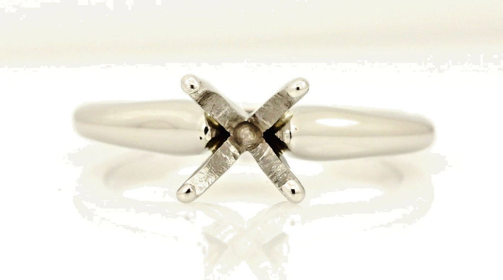 Jabel 7mm round 1.25ct 900 platinum solitaire engagement ring setting 4.48g