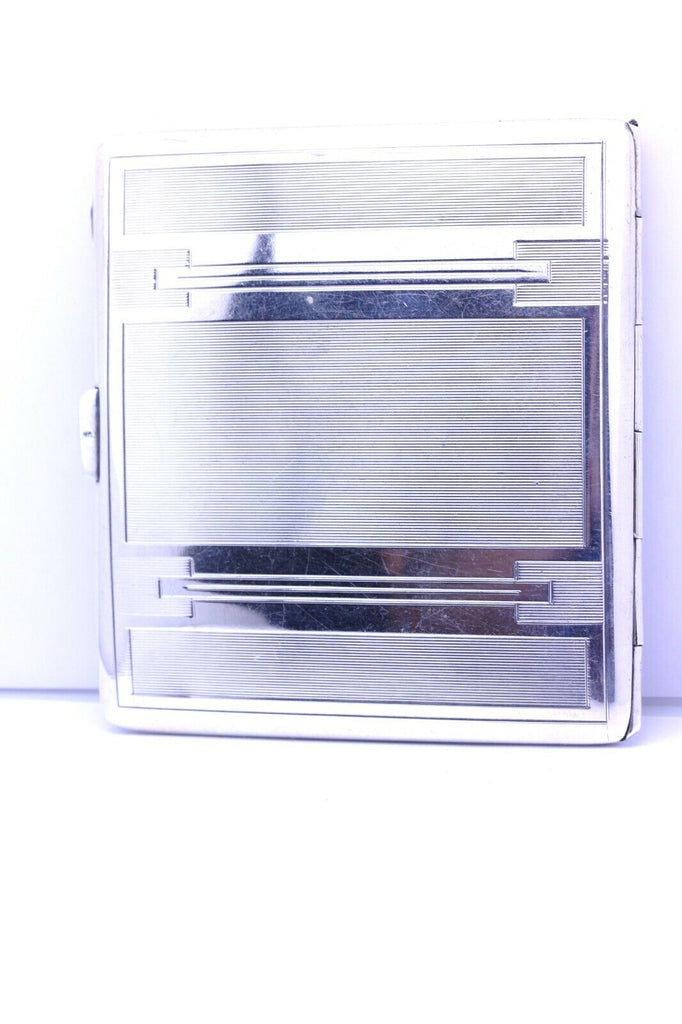 silver cigarette case pocket 86.39g UK British hallmarks vintage estate SLIPWAY