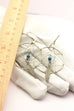 silver dream catcher hook earrings 3 inch drop dangle 4.82g vintage blue stone