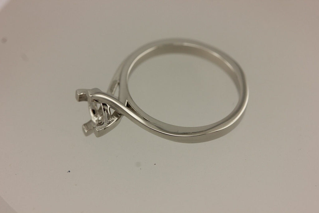 Platinum 1ct 6.5mm round solitaire engagement ring setting criss cross twist NEW