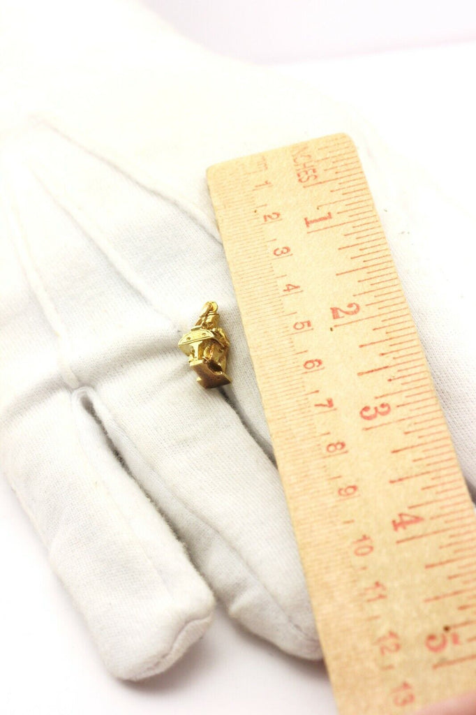 375 BRUXELLES 9k yellow gold charm 3.19g Brussels diamond cutter vintage estate