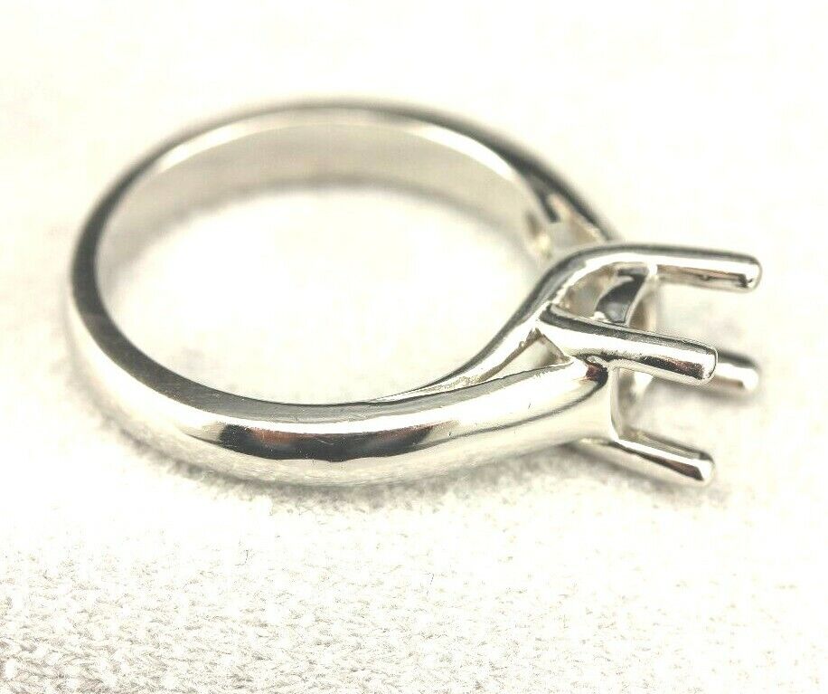 Platinum 1ct 6.5mm round criss cross engagement ring solitaire setting sz 6.25