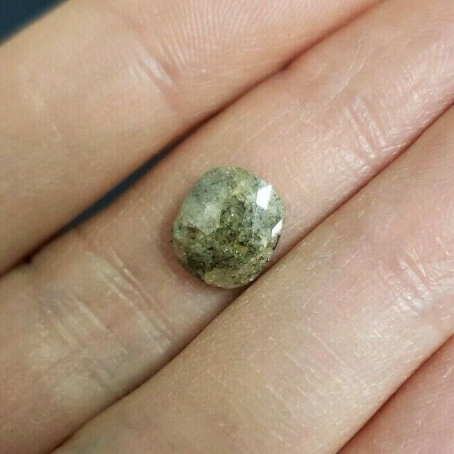 rose cut cushion diamond 1.80ct 9.41x8.15 loose light brown grey natural new