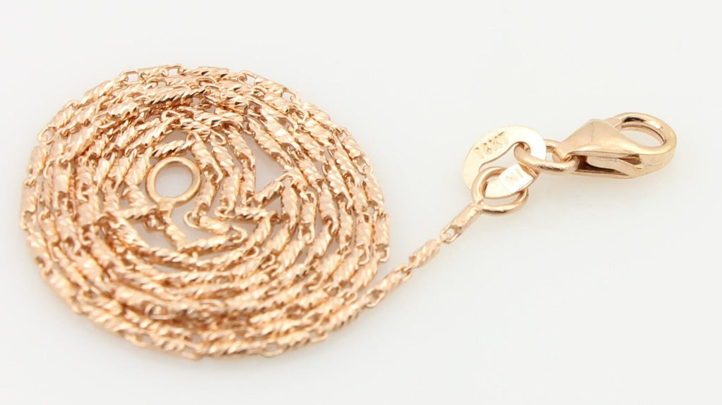 14k pink gold rose gold 16" 0.85mm RAZO chain necklace lobster clasp 2.19g 15663
