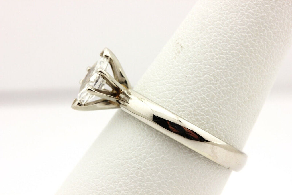 Platinum 0.56ct marquise diamond solitaire engagement ring estate size 6.25 band