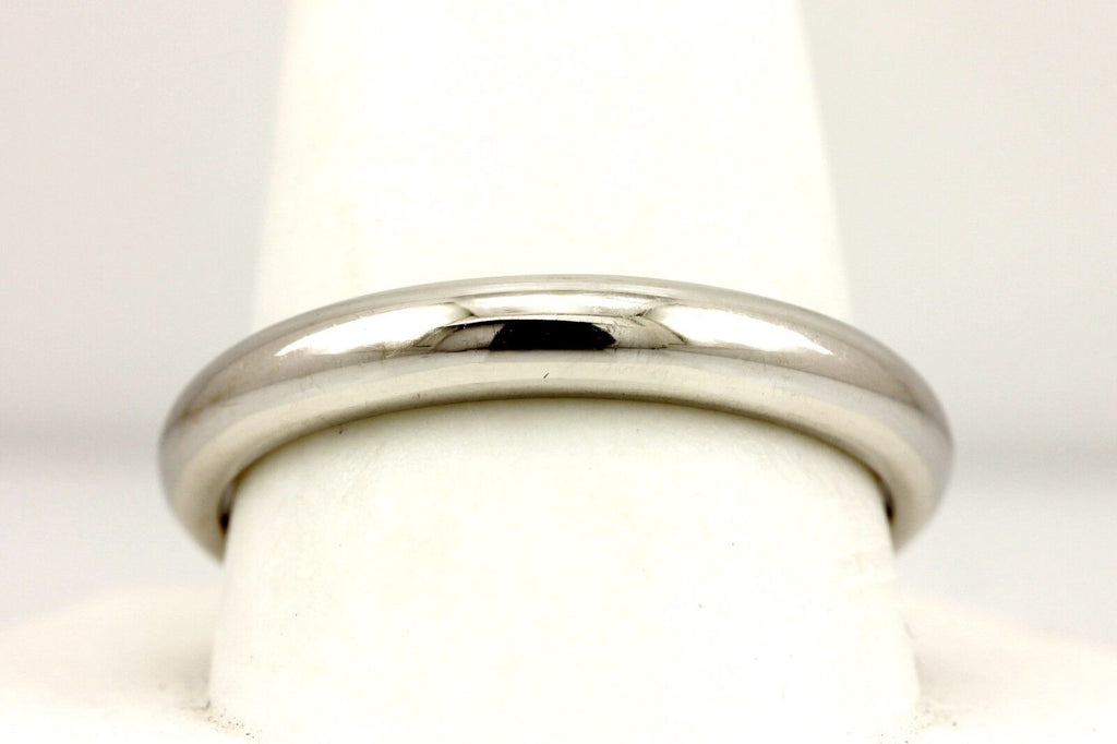 14k white gold size 12 high polish 4mm men's wedding band ring NEW 6.91 grams