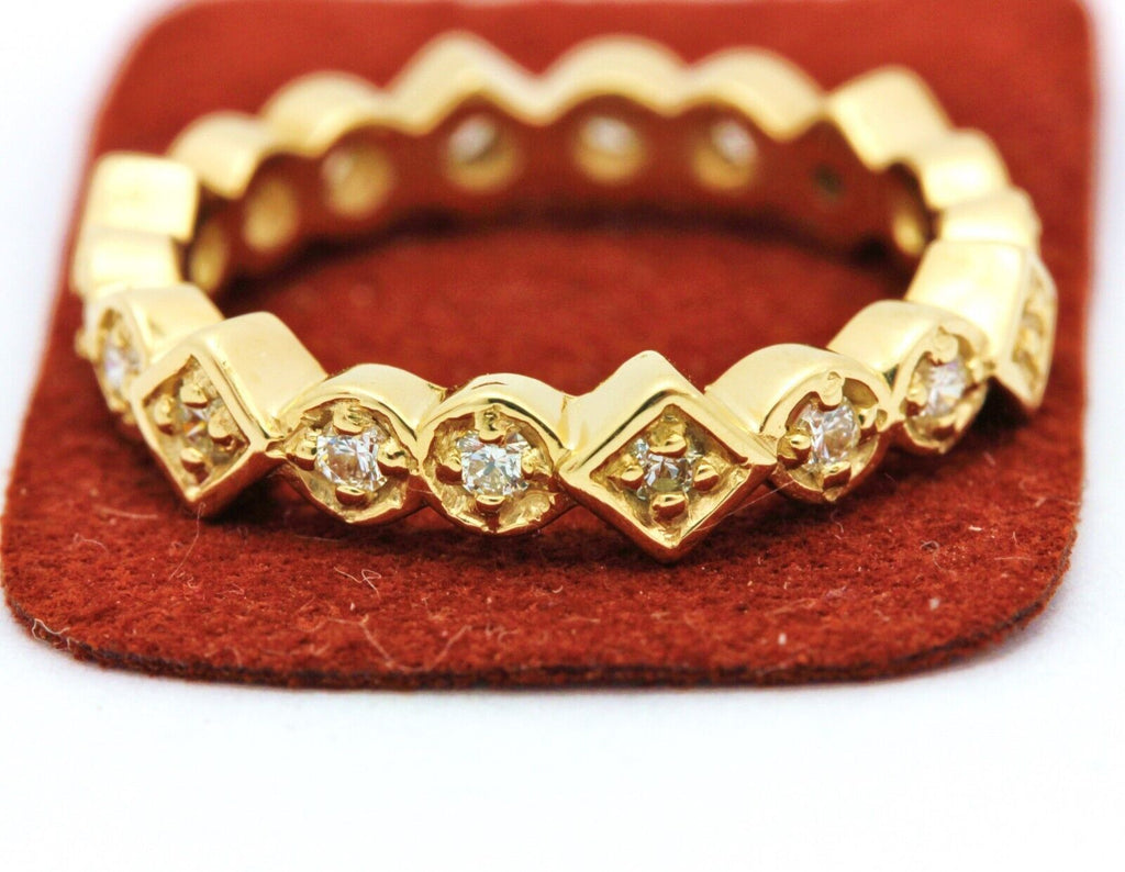 14k yellow gold 0.23ctw diamond wedding band ring size 3 3.7mm 2.52g new