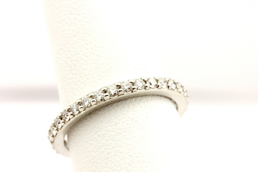 Platinum .60ctw round white diamond eternity wedding band size 6 ring NEW