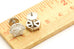 Platinum 18k white gold 1.80ctw triangle diamond hexagon stud earrings 2.5dwt