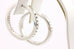 14k white gold 1.04ctw round diamond inside outside hoop earrings 2mm 1" estate