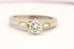 platinum 18k yellow gold engagement ring three stone diamond size 6.75 7.60g