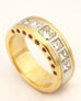 platinum 18k yellow gold diamond ruby 7.5mm band ring size 8 15.47g vintage