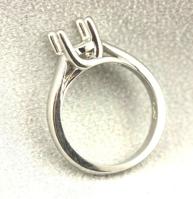 Platinum 1ct 6.5mm round criss cross engagement ring solitaire setting sz 6.25