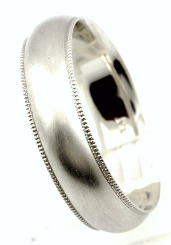 Platinum Men's 6mm satin wedding band milgrain edge sz 10.5 comfort fit 11.55g