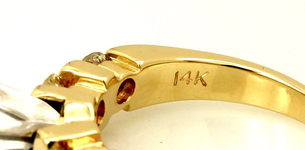 14k yellow gold engagement ring semimount 0.62ctw round diamond 6.5mm M&M estate