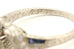 platinum diamond blue sapphire semimount engagement ring size 4.75 2.67g vintage