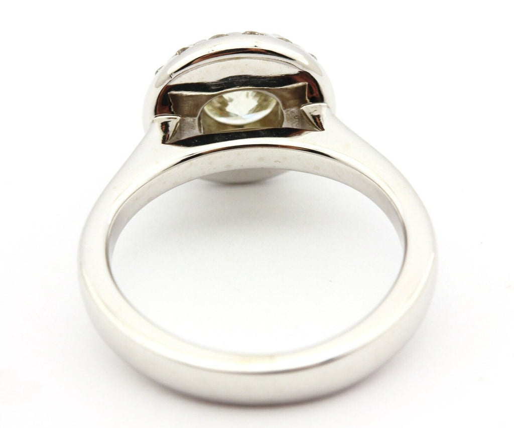 14k white gold GIA 1.04ct diamond 0.32ctw halo engagement ring size 4.25 4.93g