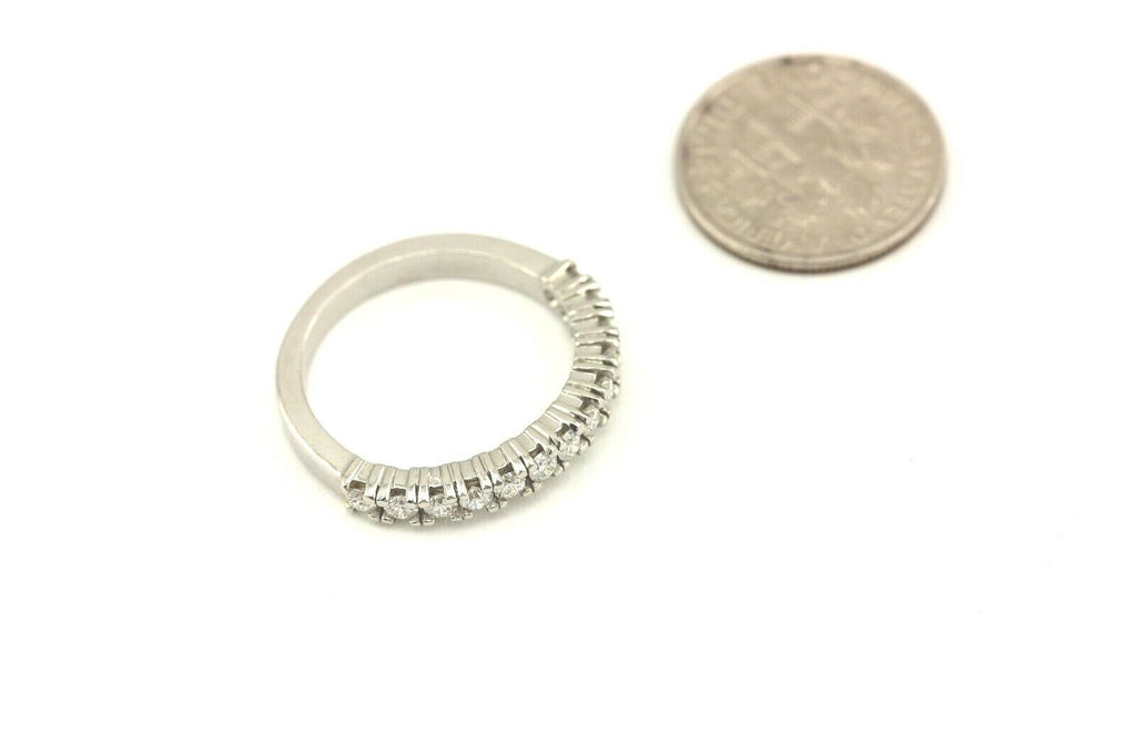 Platinum .49ctw 2.10mm round diamond wedding band ring size 6.5 estate 6.06 gr