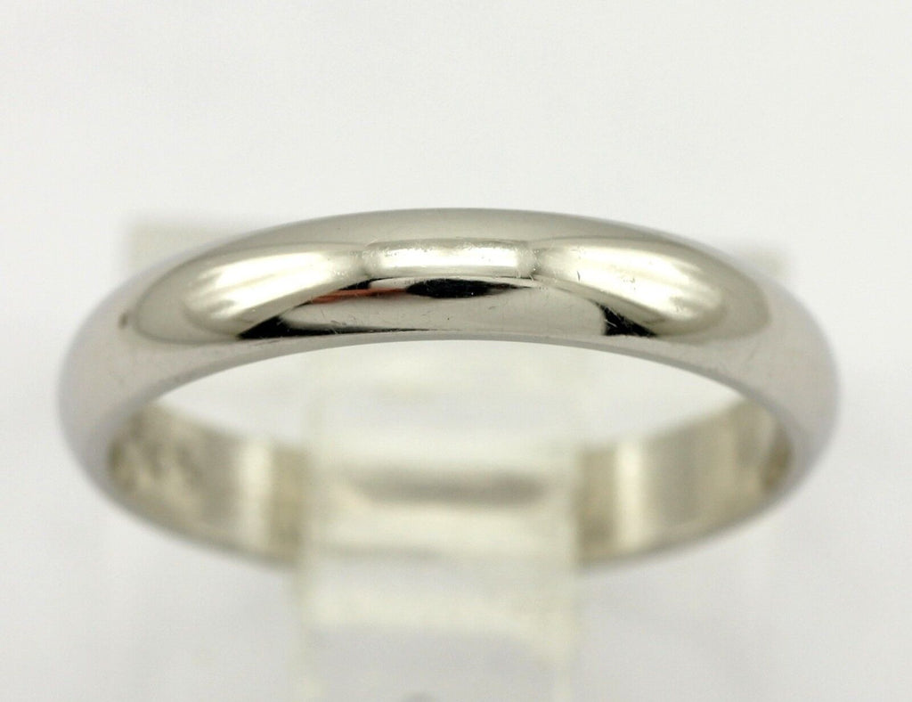 Platinum 3mm low dome high polish wedding band ring size 4.5 NEW 3.37 grams