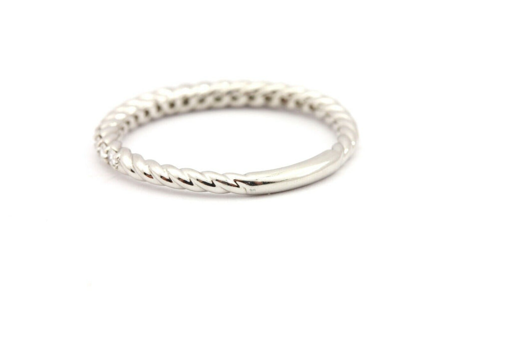 Platinum .25ctw round white diamond twist wedding ring band size 7 3.16 gr NEW