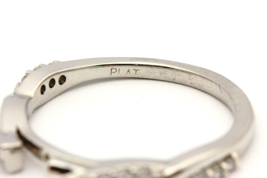 platinum 0.13ctw round diamond engagement ring setting no head 3.78g size 6 new