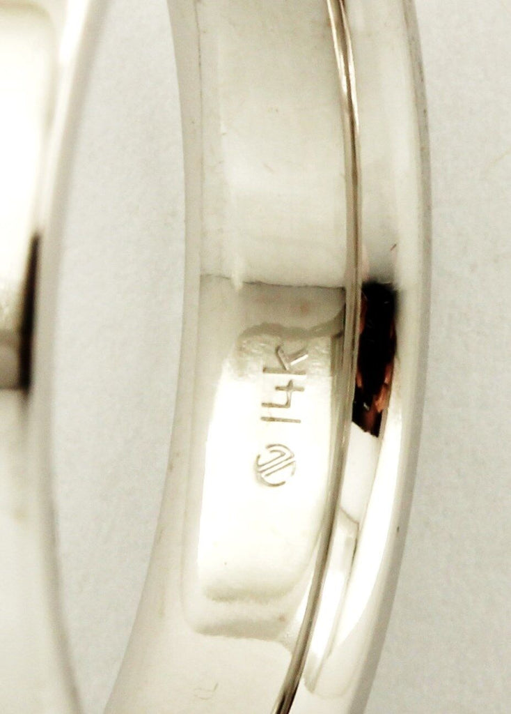 14k white gold Men's 5mm flat wedding band size 9 comfort fit ring 5.55g NEW