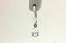 14k white gold 7.5mm CZ pear dangle earrings scroll fleur de lis leverback NEW