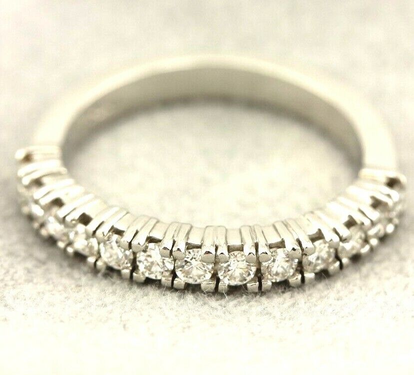 Platinum .49ctw 2.10mm round diamond wedding band ring size 6.5 estate 6.06 gr