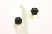 14k yellow gold 8mm black onyx white pearl stud earrings 2.2g estate vintage