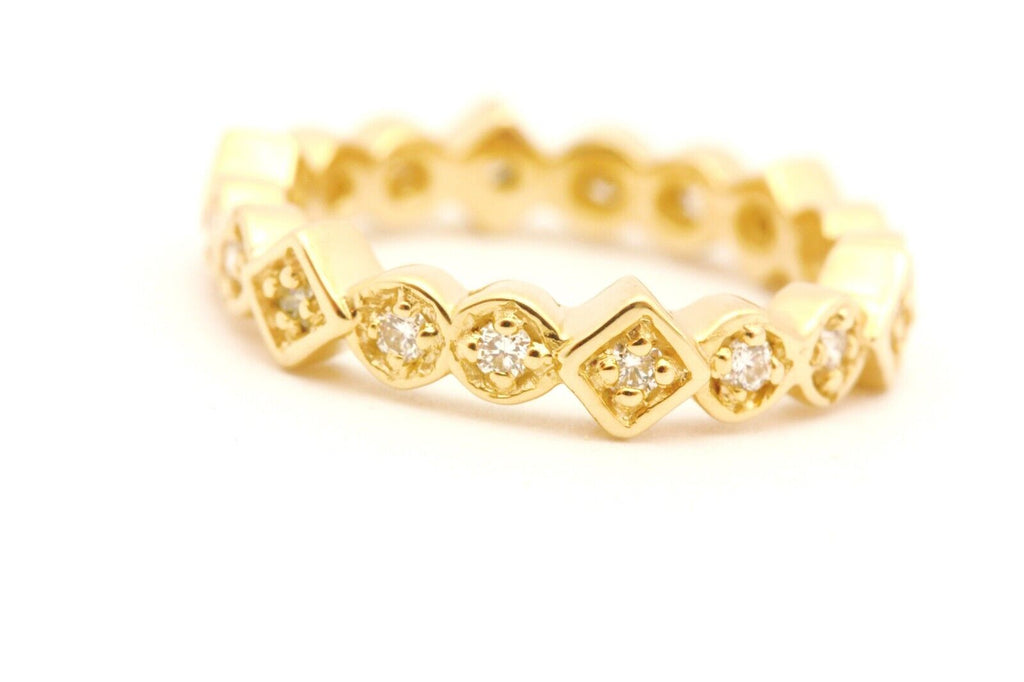 14k yellow gold 0.23ctw diamond wedding band ring size 3 3.7mm 2.52g new