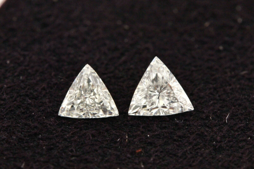 matched pair natural loose diamond 0.28ctw triangle brilliant trillions GH VS