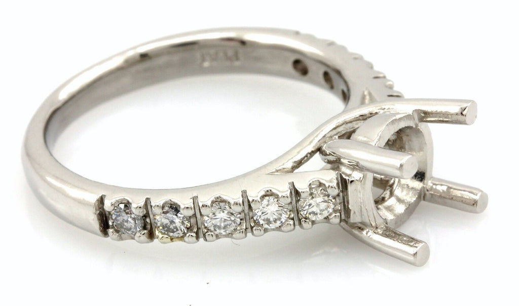 Platinum diamond cathedral engagement ring semi mount criss cross 1ct center NEW