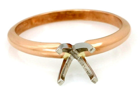 platinum 14k rose gold 6.5mm 1 ct round solitaire engagement ring setting 2.63g