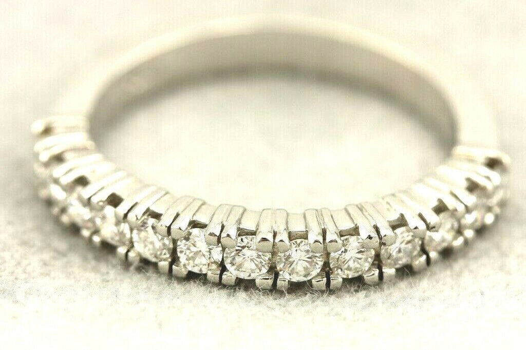Platinum .49ctw 2.10mm round diamond wedding band ring size 6.5 estate 6.06 gr