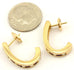 14k yellow gold round diamond amethyst 0.72ctw half-hoop huggie earrings estate