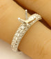 14k white gold 1ct 6.5mm round engagement ring semimount .65ctw diamond band