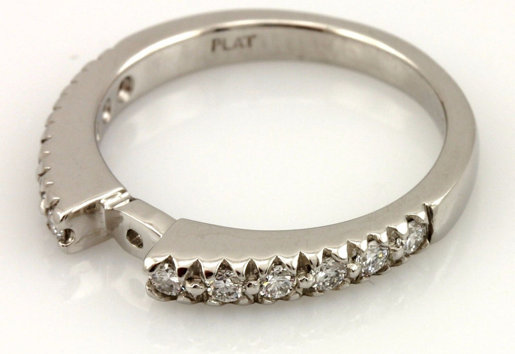 Platinum 0.34ctw round diamond engagement ring cathedral semi mount size 6.5 NEW