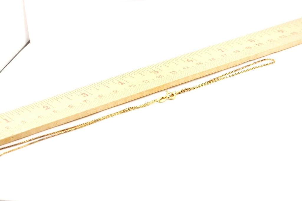 925 vermeil sterling silver box chain necklace Italy 16 inch 1mm 2.2g estate