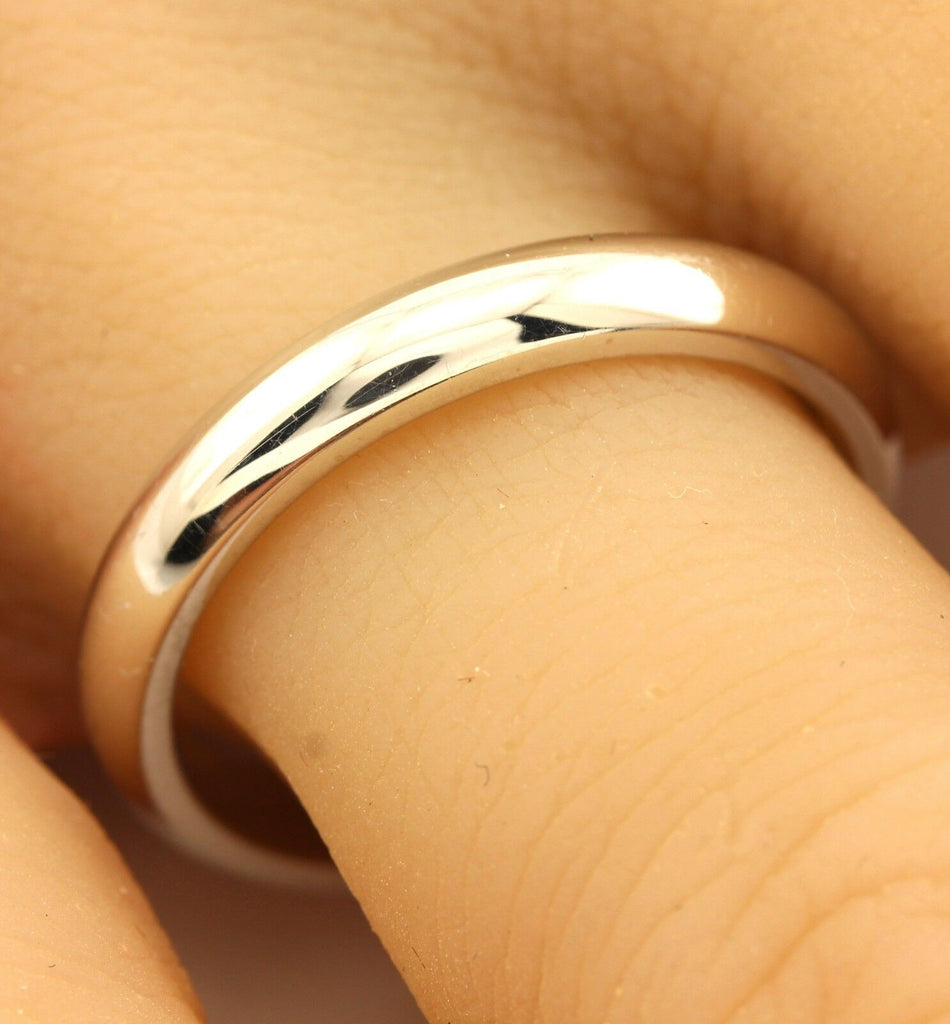New 14k white gold Men's wedding band sz10 comfort fit 4 mm ring low dome 6.43g