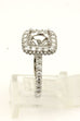 Platinum diamond halo engagement ring 7.4mm semi mount 1.11ctw accents NEW 6.04g