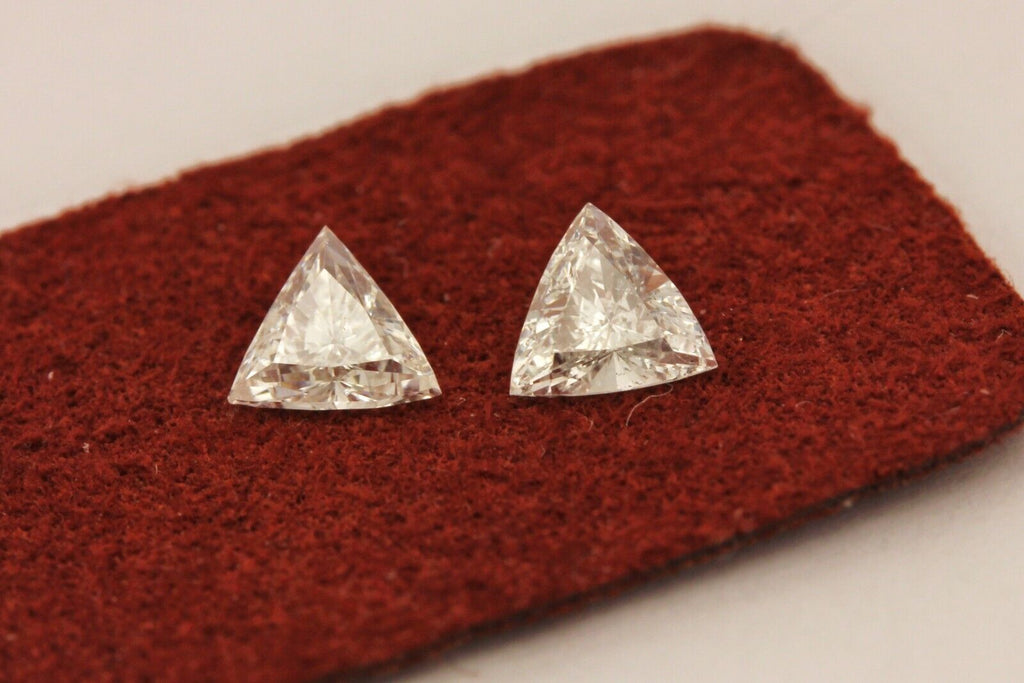natural diamond matched pair loose triangle brilliant 0.51ctw E SI1 new