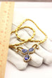 18k yellow gold 18 inch necklace 8 ctw oval Tanzanite 2 ctw round Diamond estate