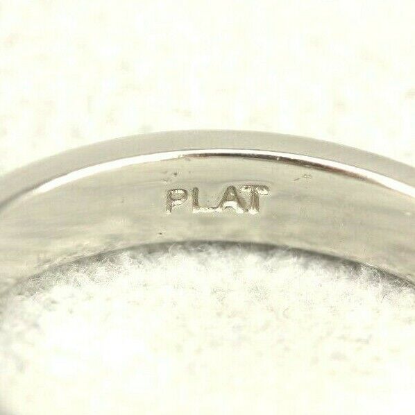 Platinum 1ct 6.5mm round criss cross engagement ring solitaire setting sz 6.25