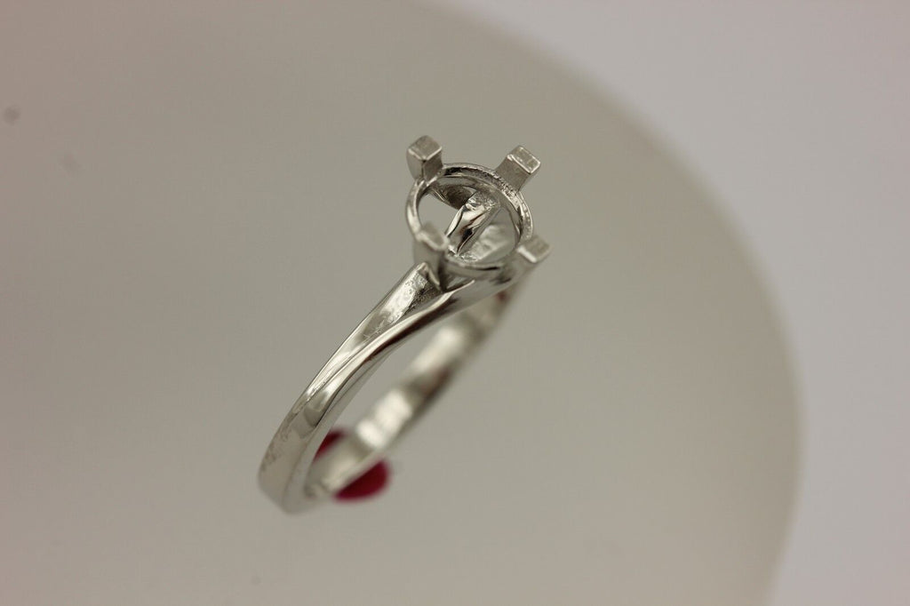 Platinum 1ct 6.5mm round solitaire engagement ring setting criss cross twist NEW