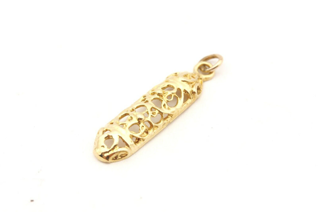 14k yellow gold drop dangle charm pendant 1 inch 0.69g vintage estate