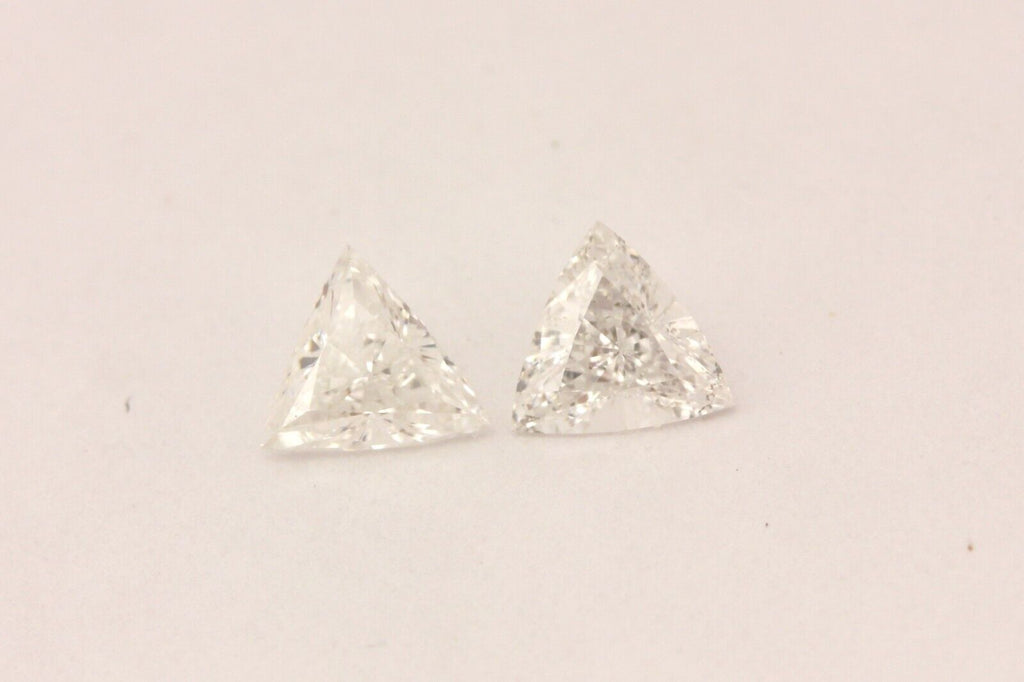 natural diamond matched pair loose triangle brilliant 0.51ctw E SI1 new