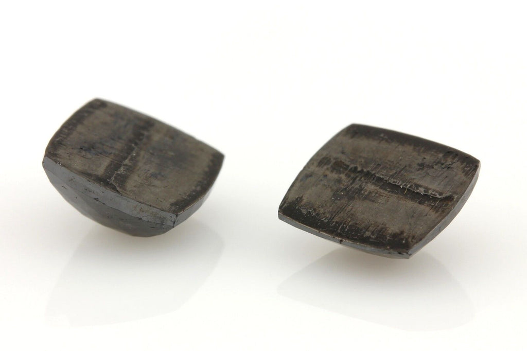 Diamonds matched pair treated black 4.47ctw square rose cut mix 8.3x7.9mm NEW