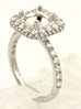 Platinum diamond halo engagement ring 7.4mm semi mount 1.11ctw accents NEW 6.04g