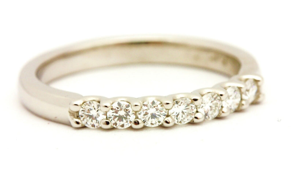 platinum natural diamond band 0.32ctw D-F VVS-VS seven stone ring size 7 4.61g