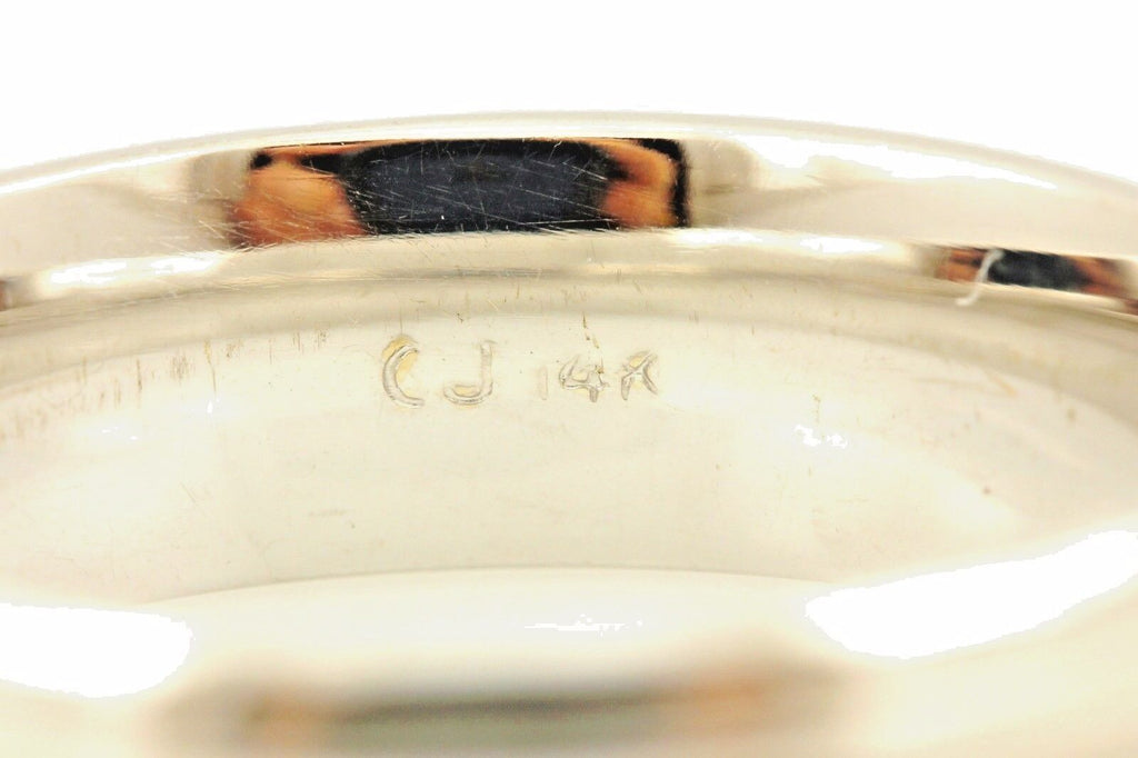 14k white gold wedding band satin center grooved edge 6.5mm size 10 9.52g men's